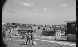 Boys overlooking the Frederick Douglass housing project in Anacostia, Washington, D.C., June 1942.