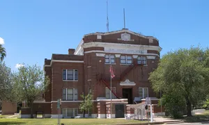 The Duval County Courthouse in San Diego, Texas, a Classical Revival building where the Parr political machine once operated.