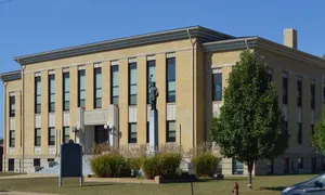 Wayne County Courthouse in Greenville, Missouri — the county seat that was rebuilt after the original town was relocated for Wappapello Dam in 1941.