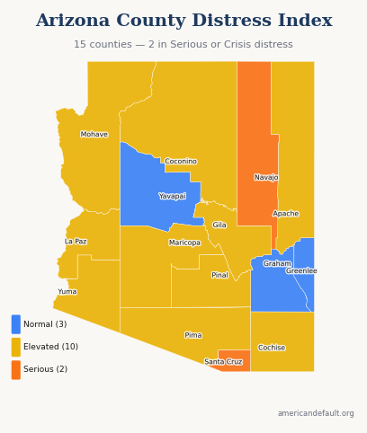 County Distress Index map