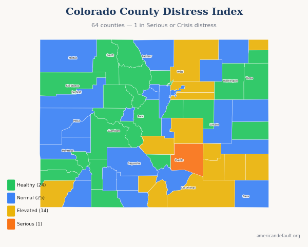 County Distress Index map