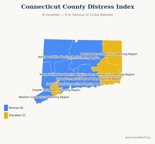 County Distress Index map