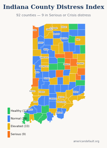 County Distress Index map