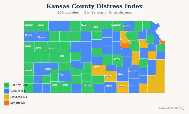 County Distress Index map