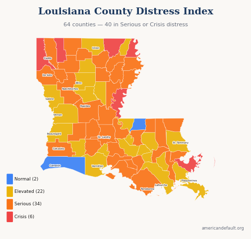 County Distress Index map