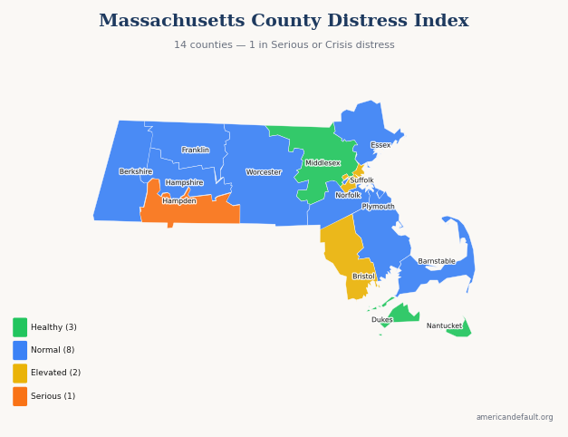 County Distress Index map