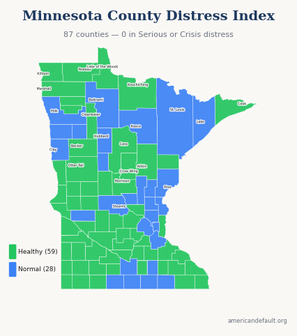 County Distress Index map