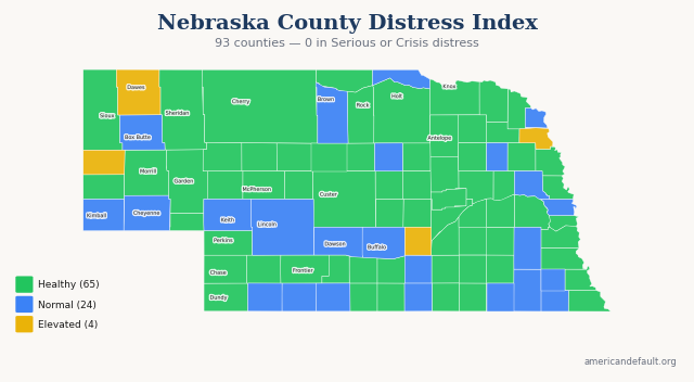 County Distress Index map