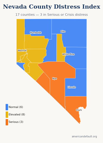 County Distress Index map
