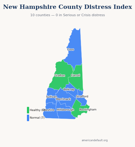 County Distress Index map