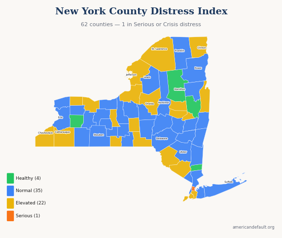 County Distress Index map
