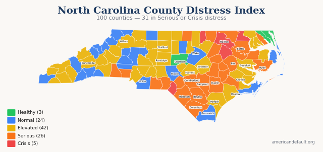 County Distress Index map