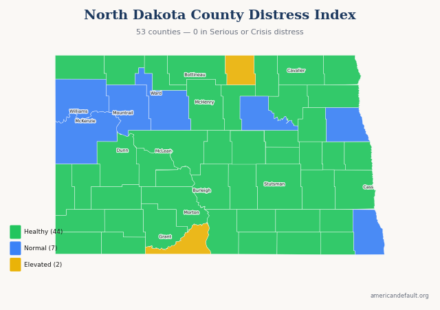 County Distress Index map