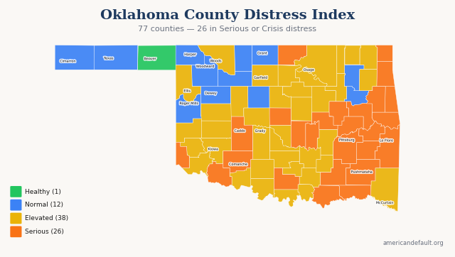 County Distress Index map