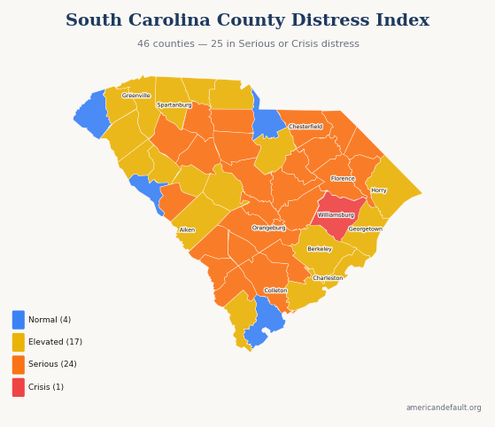 County Distress Index map