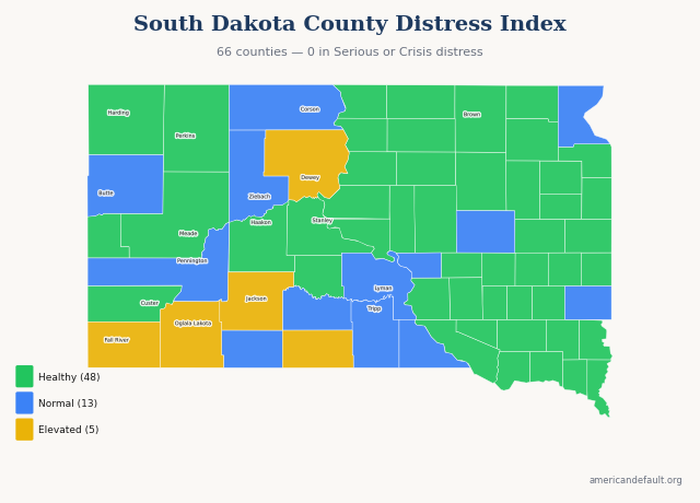 County Distress Index map