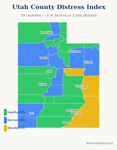 County Distress Index map