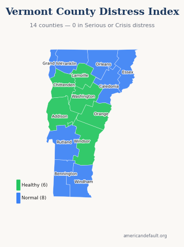County Distress Index map