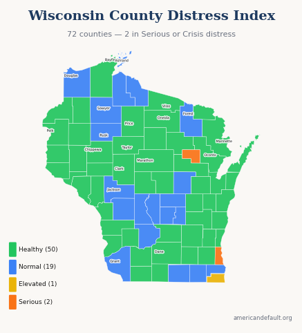 County Distress Index map