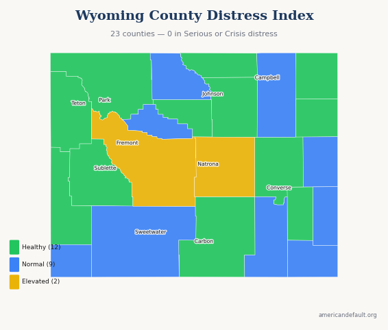County Distress Index map